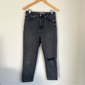 Madewell Classic Straight Jeans Distressed Size 28 Black